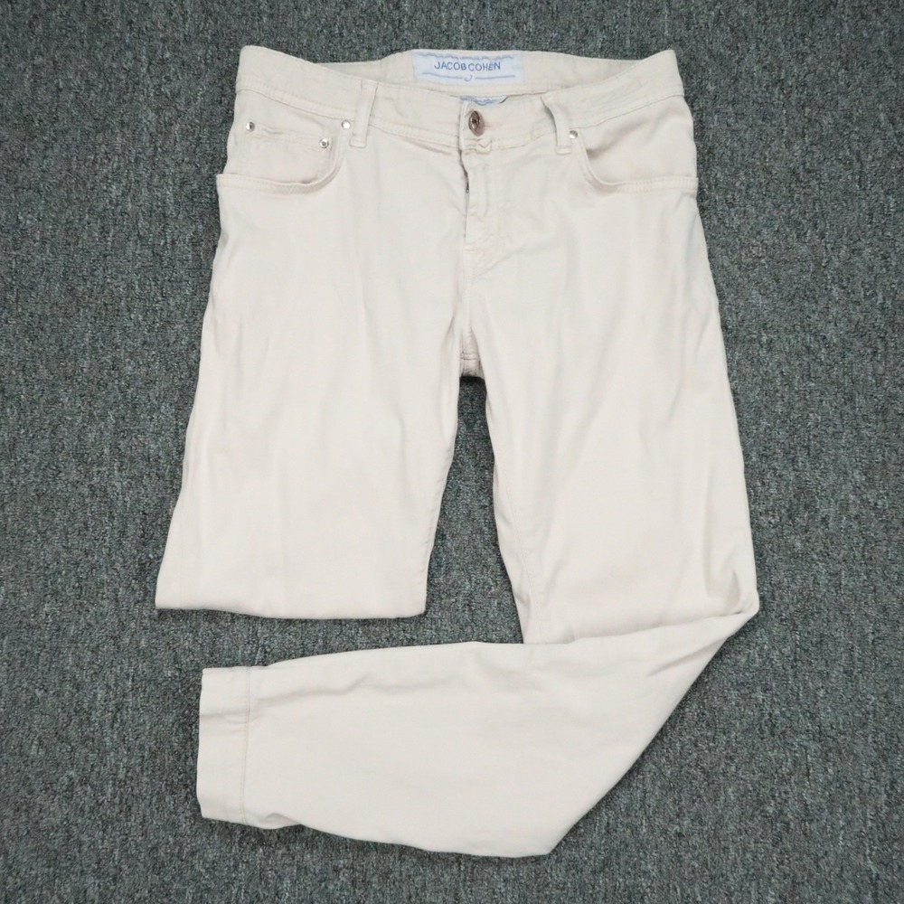 Jacob Cohen Jeans Mens 31x28 Stone Cream Classic 5 Pocket Stretch Luxury J625